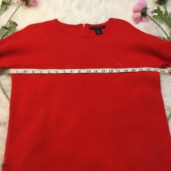 Tahari Red Zip Back 3/4 Sleeve Career Sweater Top Thick Modern Size Small S - Picture 4 of 12
